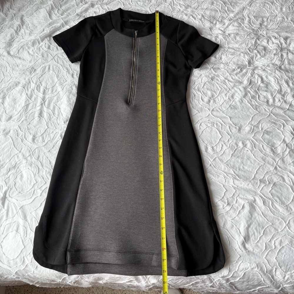 Harlowe & Graham Black Sheath Midi Dress Zipper Short Sleep - Picture 2 of 8